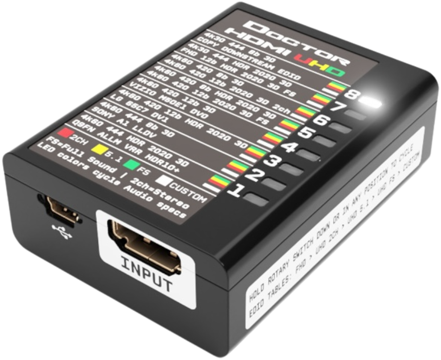 Input side of the Dr.HDMI 4K with HDMI and mini USB